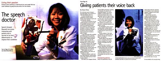 The New Paper 2010 — speech therapy feature